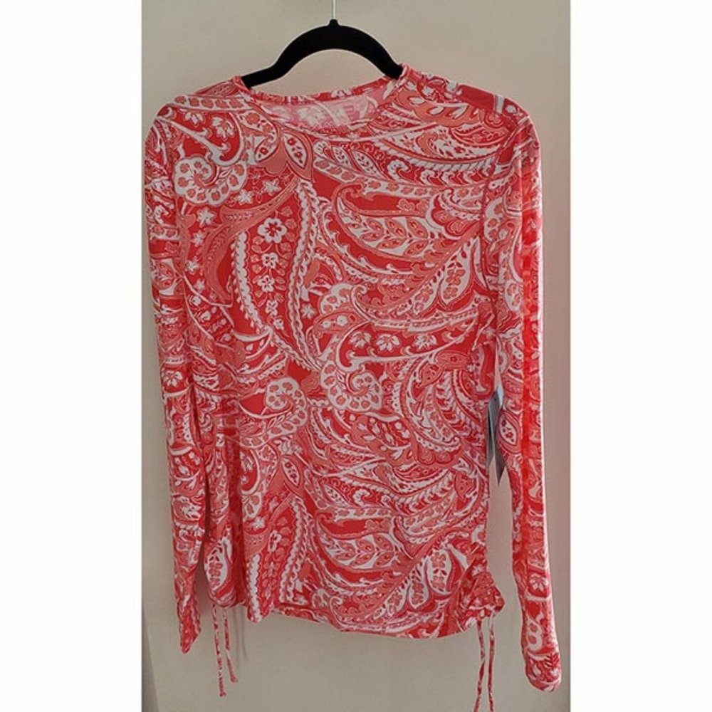 Coolibar UPF 50+ Women's Baikal Swim Top - Sun Protective -Large- Radiant Coral